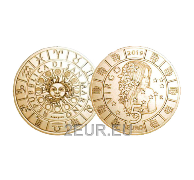 San Marino 5 euro UNC 2019 - "Zodiac Signs - Virgo"