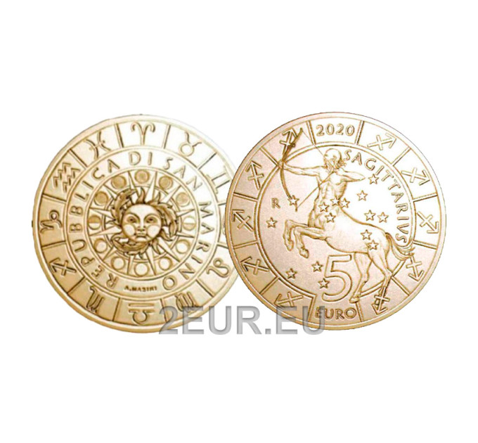San Marino 5 euro UNC 2020 - "Zodiac Signs - Sagittarius"