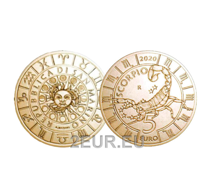 San Marino 5 euro UNC 2020 - "Zodiac Signs - Scorpio"