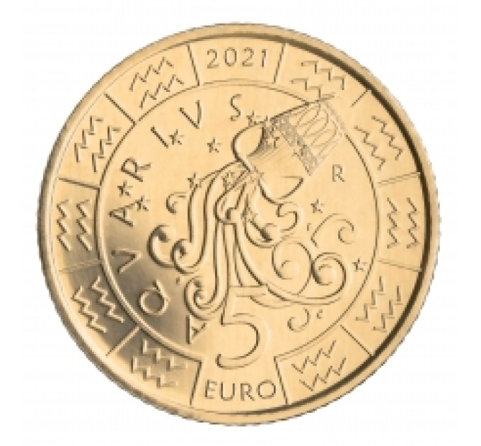 San Marino 5 euro UNC 2021 - "Zodiac Aquarius"