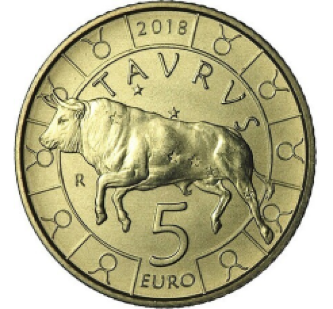 San Marino 5 euro UNC 2018 - "Taurus"
