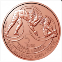 San Marino 5 euro UNC 2021 - "Võit vabamaadluses Tokyos"