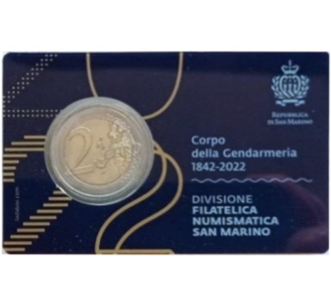 San Marino 2 EURO BU 2022 - 180th Anniversary of the Gendarmerie Corps
