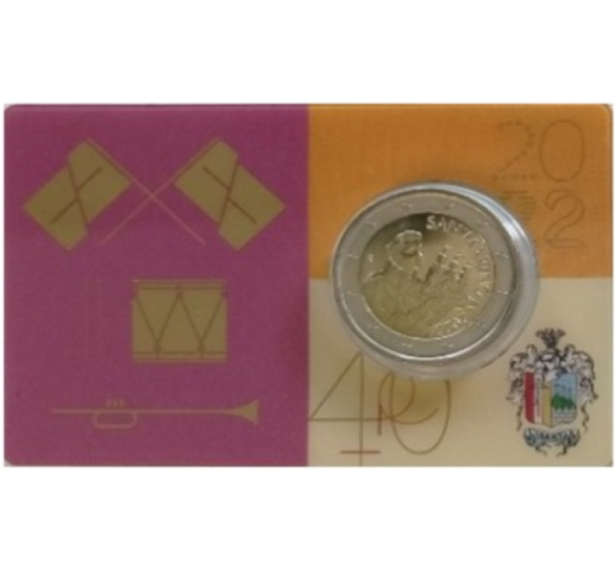 San Marino 2 EURO BU 2022 - 40th Anniversary of the Group of Flag Wavers and Musicians