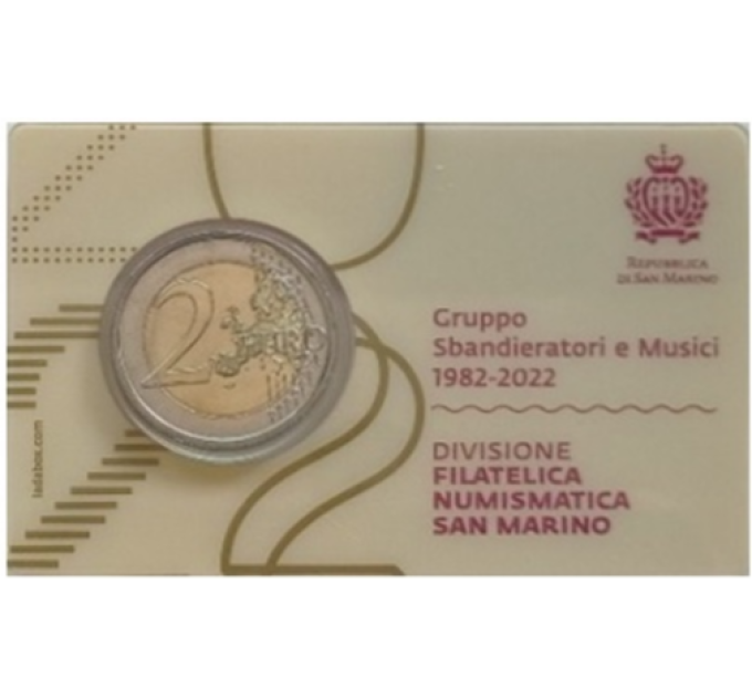 San Marino 2 EURO BU 2022 - 40th Anniversary of the Group of Flag Wavers and Musicians