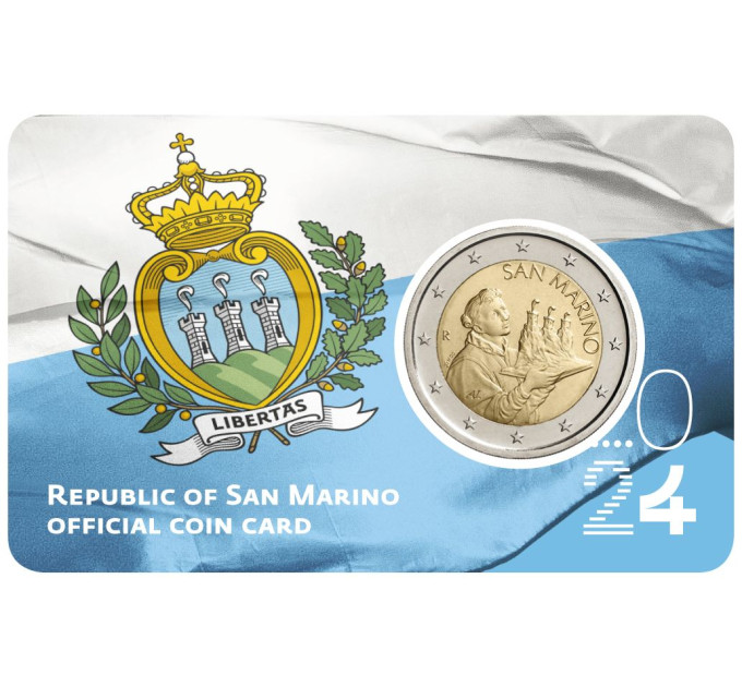 San Marino 2 EURO BU 2024 - Flag of the Republic of San Marino