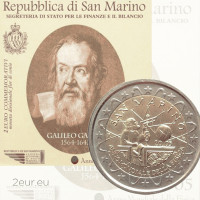 San Marino 2 eurot BU 2005 – Galileo Galilei