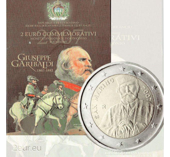 San Marino 2 euro BU 2007 - 200th Anniversary of the Birth of Giuseppe Garibaldi
