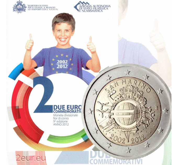 San Marino 2 euro BU 2012 - 10 Years of Euro Cash