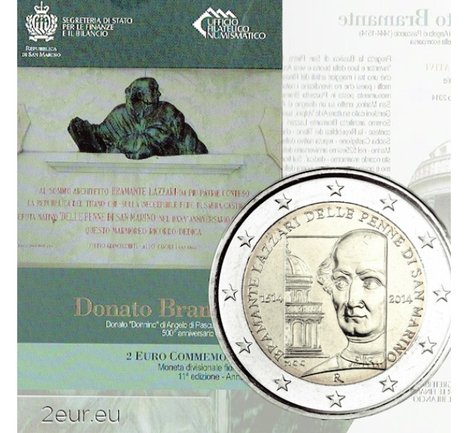 San Marino 2 euro BU 2014 - 500th Anniversary since the Death of Donato Bramante