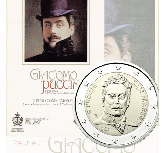 San Marino 2 euro BU 2014 -  90th Anniversary since the Death of Giacomo Puccini
