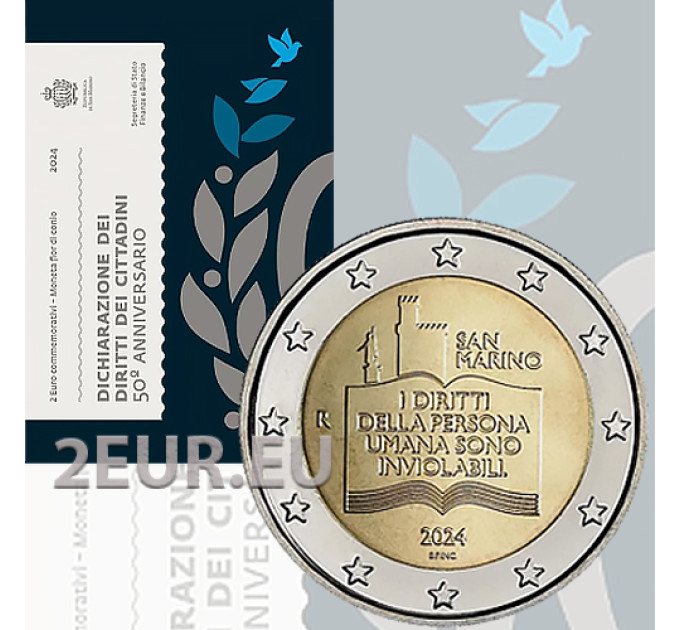 San Marino 2 euro BU 2024 - Declaration of the Rights of Citizens and Fundamental Principles of Government