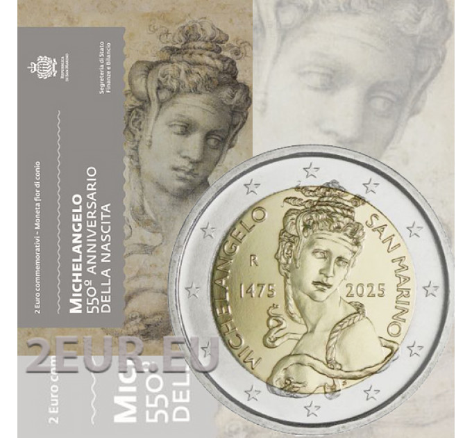 San Marino 2 euro BU 2025 - 550th Anniversary of the Birth of Michelangelo