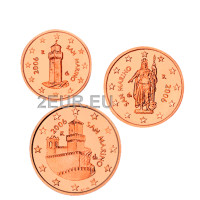 San Marino 1, 2, 5 cent UNC 2006