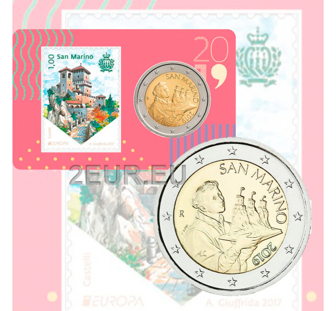 San Marino 2019 - 2€ BU C/C №4 + Stamp