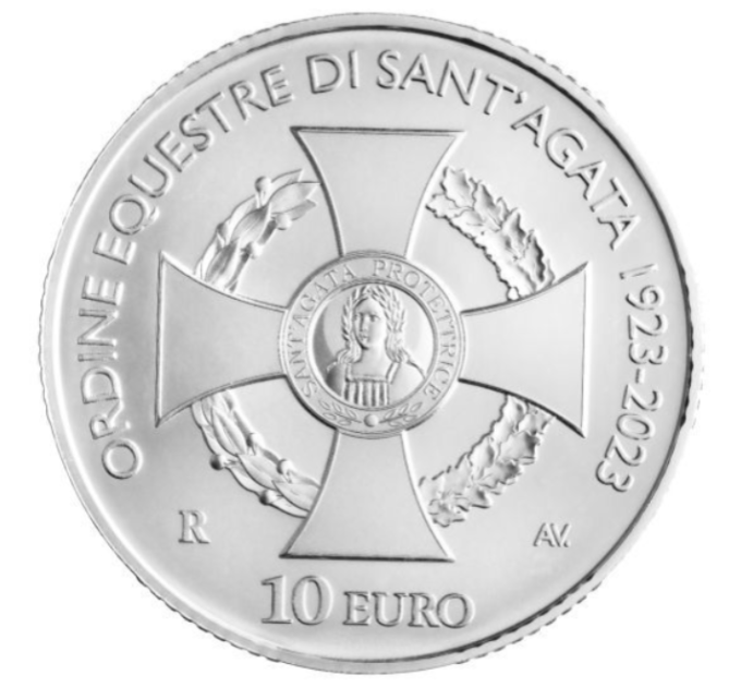 San Marino 10 euro proof 2023 - 100th anniversary of the establishment of the Equestrian Order of St. Agatha
