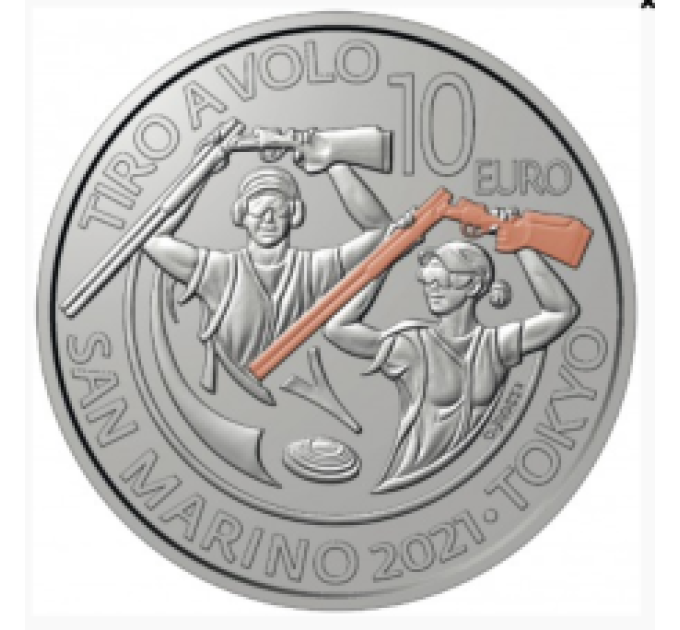 San Marino 10 euro proof 2021 - Victory in skeet shooting in Tokyo