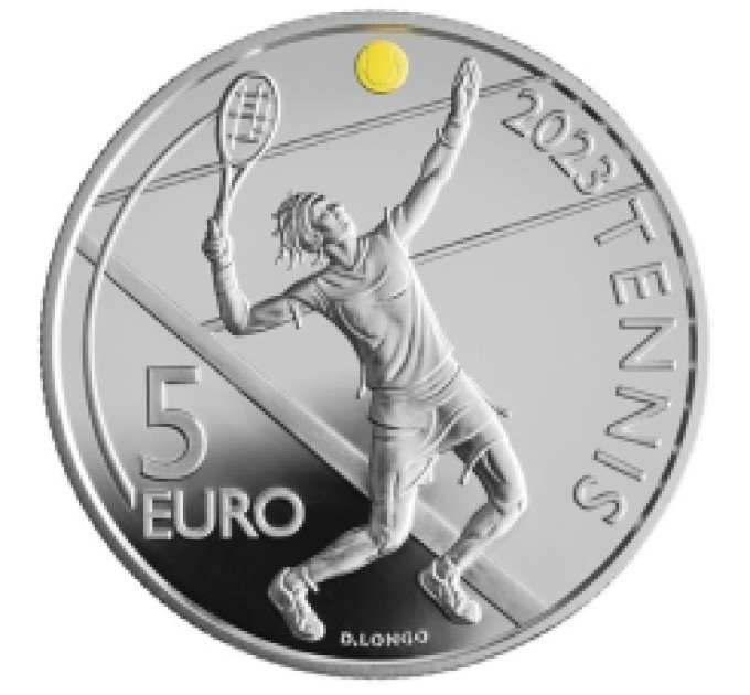 San Marino 5 euro proof 2023 - 30th San Marino International Open Tennis Tournament