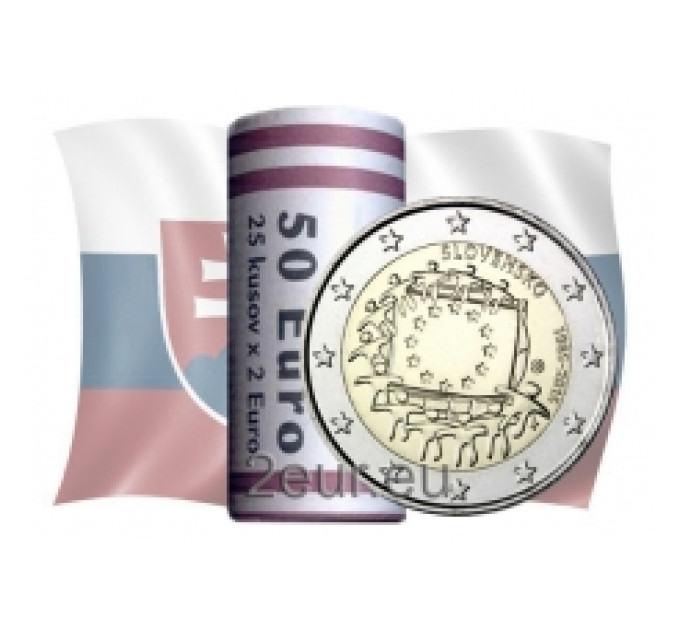 Slovakia 2 euro UNC roll 2015 - 30 Years of the EU Flag