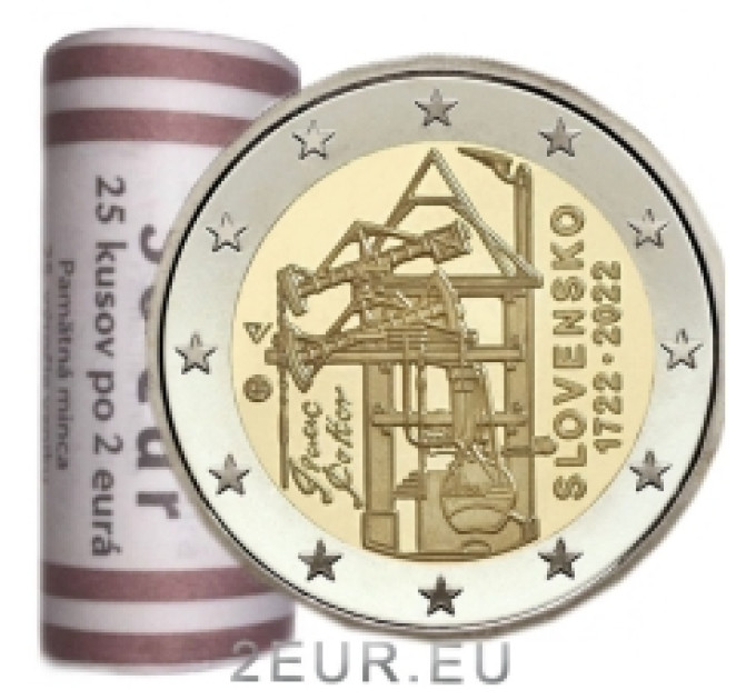 Slovakia 2 euro UNC roll 2022 - 300th Anniversary of the Construction of Continental Europe’s First Atmospheric Steam Engine for Draining Mines