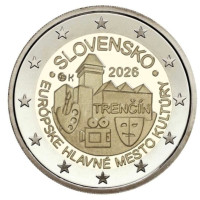 Slovakkia 2 eurot UNC rulli 2026 – Trencin