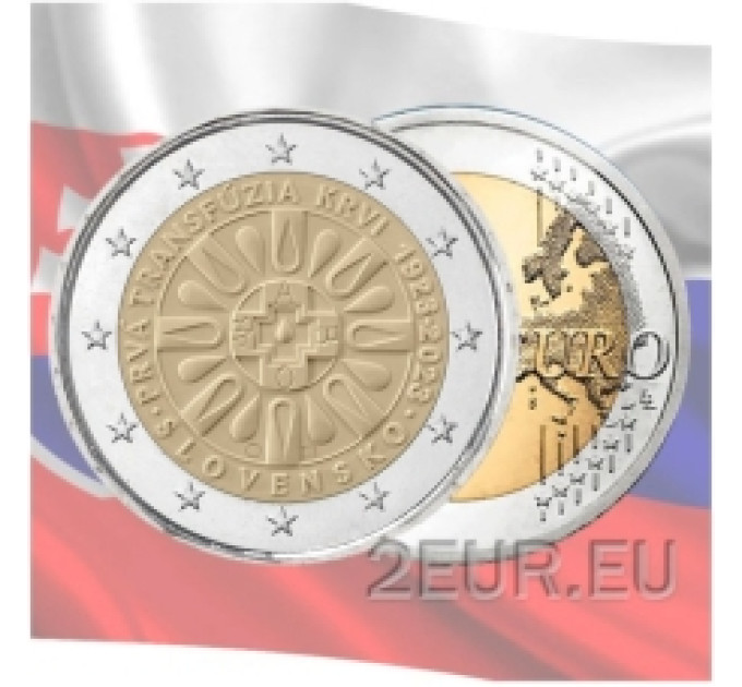Slovakia 2 euro UNC 2023 - 100th anniversary of the first blood transfusion in Slovakia