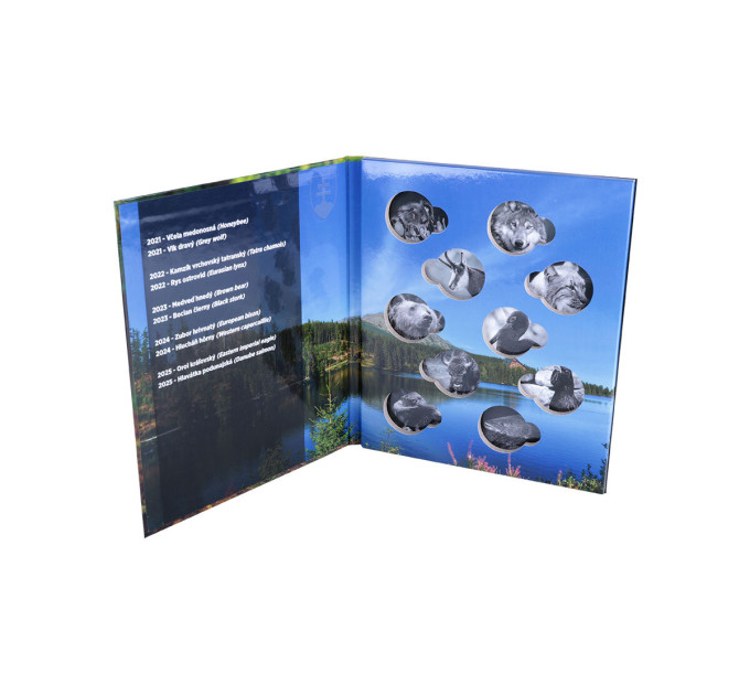 Slovakia 5 euro UNC 2021 - 2025 - Fauna and Flora in Slovakia + Album