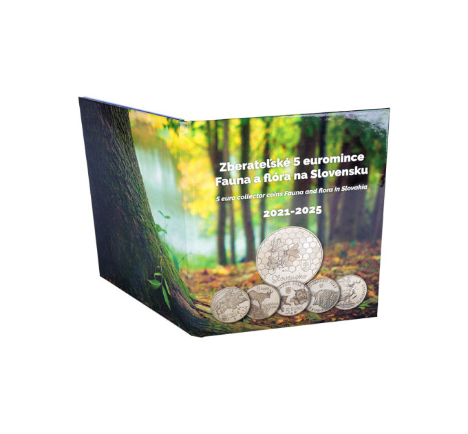 Slovakia 5 euro UNC 2021 - 2025 - Fauna and Flora in Slovakia + Album