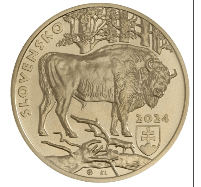 Slovakia 5 euro UNC 2024 - Fauna and Flora in Slovakia - The European Bison