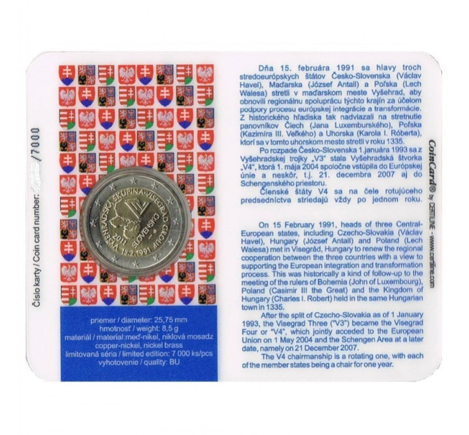 Slovakia 2 euro BU 2011 - 20 Years Visegrad Group
