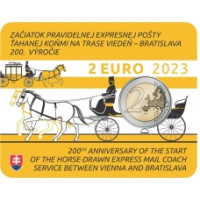 Slovakkia 2 eurot BU 2023 – 200 aastat hobuposti avamisest liinil Viin-Bratislava