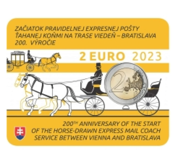 Slovakia 2 euro BU 2023 - 200th anniversary of the opening of horse mail on the Vienna-Bratislava route