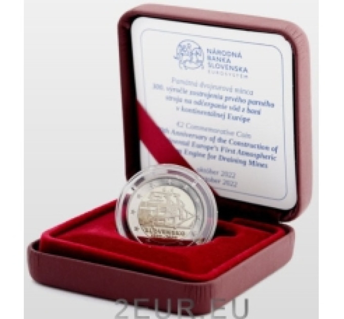 Slovakia 2 Euro proof 2022 - 300th Anniversary of the Construction of Continental Europe’s First Atmospheric Steam Engine for Draining Mines