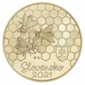 Slovakia 5 euro UNC 2021 - Fauna and Flora in Slovakia - The Honeybee