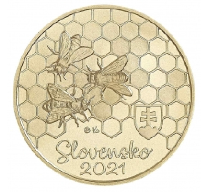 Slovakia 5 euro UNC 2021 - Fauna and Flora in Slovakia - The Honeybee