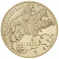 Slovakia 5 euro UNC 2021 - Fauna and Flora in Slovakia - Predatory wolf