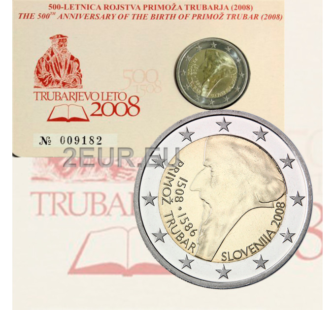 Slovenia 2 euro BU 2008 - 500th Anniversary of the Birth of Primoz Trubar