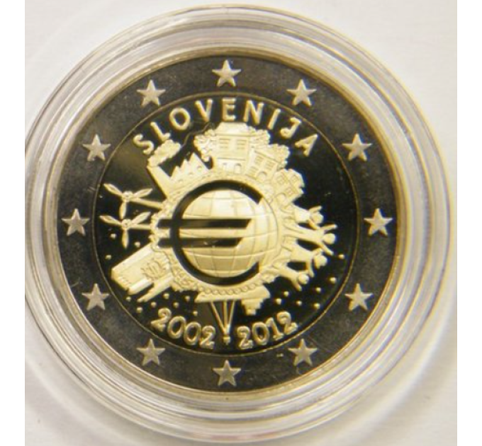 Slovenia 2 euro proof 2012 -  10 Years of Euro Cash