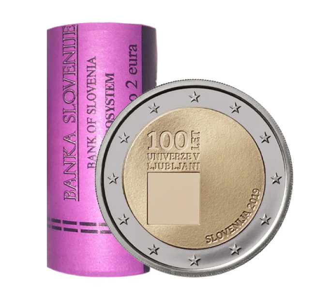 Slovenia 2 euro Roll 2019 - 100th anniversary of the foundation of the University of Ljubljana
