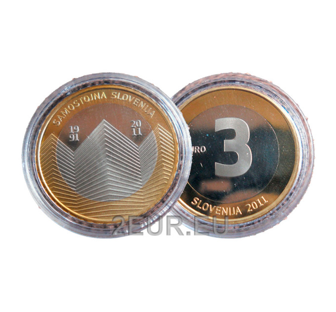 Slovenia 3 euro proof 2011 - 20th anniversary of Slovenia's independence