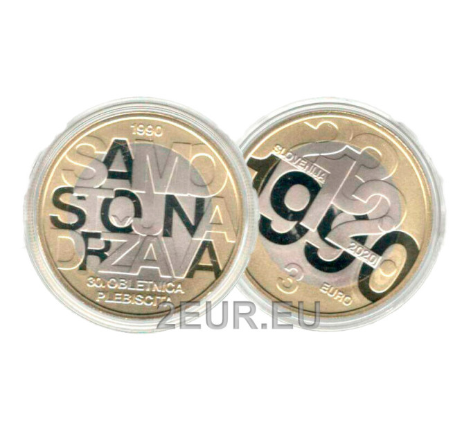 Slovenia 3 euro proof 2020 - 30th Anniversary of the Plebiscite on the Independence of the Republic of Slovenia