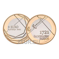 Slovenia 3 euro UNC 2021 - 300th anniversary of the Škofja Loka Passion