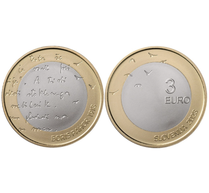Slovenia 3 euro UNC 2023 - 110th anniversary of the birth of the Slovenian writer Boris Pahor