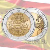 Hispaania 2 eurot rulli 2012 – 10 aastat euro sularaha
