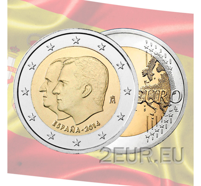 Spain 2 euro UNC 2014 - King Felipe VI`s Succession to the Throne