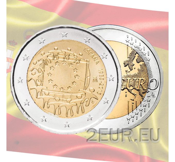 Spain 2 euro UNC 2015 - 30th Anniversary of the EU Flag