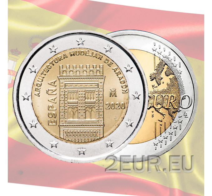 Spain 2 euro UNC 2020 - Mudejar architecture of Aragon