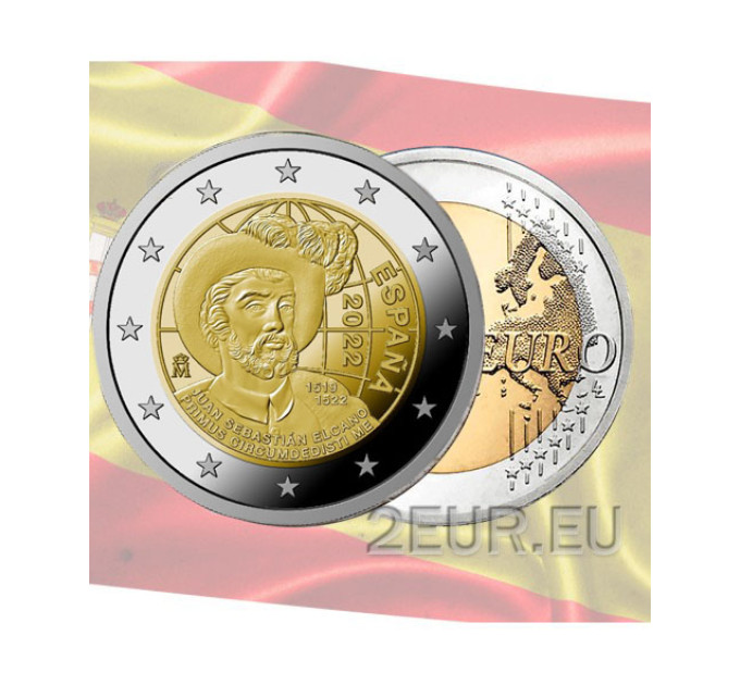 Spain 2 euro UNC 2022 - 500th anniversary of the first circumnavigation of the world by Juan Sebastian Elcano