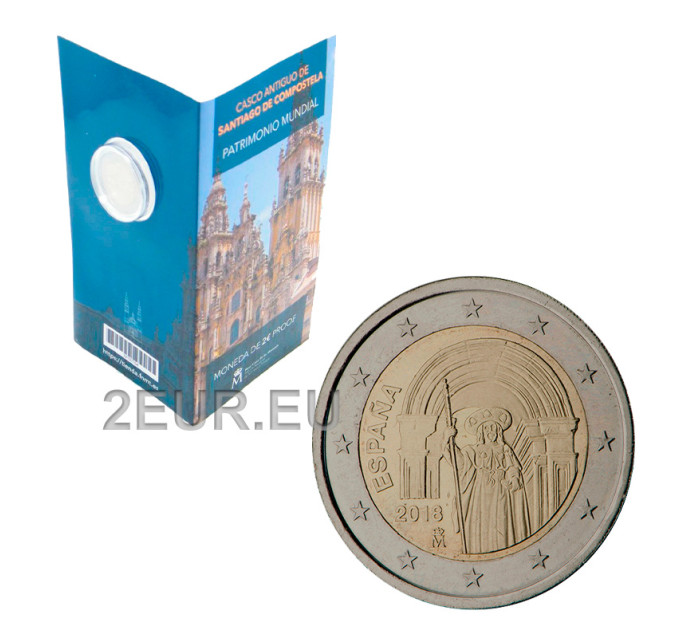 Spain 2 euro proof 2018 - Old Town of Santiago de Compostela