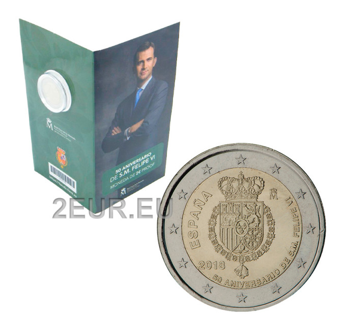 Spain 2 euro proof 2018 - 50th Birthday of Felipe VI of Spain